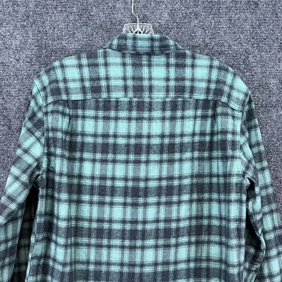 Patagonia Mens S LS Green Plaid Organic Cotton Midweight Fjord Flannel Shirt NWT